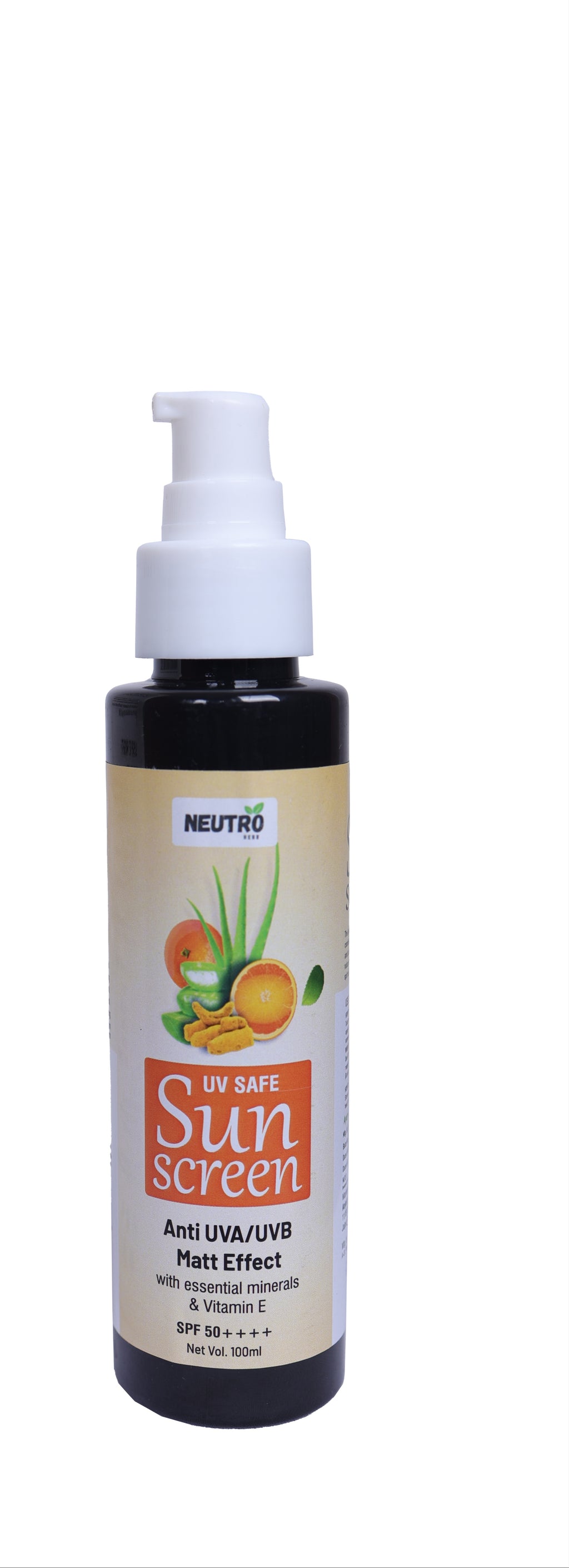 Neutro Herb UV Safe Sunscreen SPF 50+++++, Anti UVA/UVB with Matt Effect, Essential Minerals and Vitamin E, 100ml
