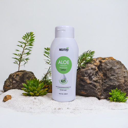 Neutro herb Aloe Intensive Moisturizer Lotion, 200ml, All Skin Types, 100% Natural Aloevera with Deep Moisture Serum